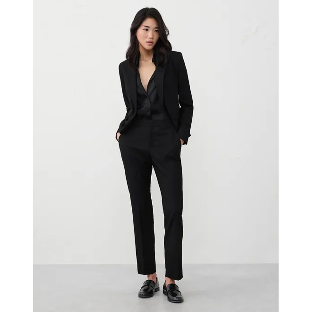 New‎ Banana Republic Blazer Suit Jacket 2 Black Classic Stretch Twill One Button